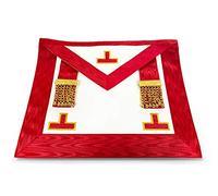 THE MASONIC COLLECTION - Delantal ASSR Scottish Rite Worshipful Master - Viene en piel de imitación/piel de cordero - Regalo ideal para hombres, Piel de cordero, Taille unique