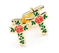 THE MASONIC COLLECTION Gemelos para hombre chapados en oro de Freemasons Rose Croix, talla única, Latón, No es una piedra preciosa