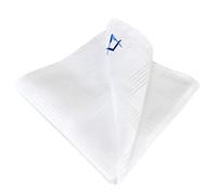 THE MASONIC COLLECTION - Pañuelo 100% seda de masones, pañuelo de bolsillo, color blanco, azul real