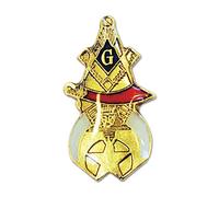 The Masonic Exchange El Enjuague Masónico de Intercambio Masónico con Brújula y Brújula, Dorado, Pin de Solapa, 2,5 cm de Alto.