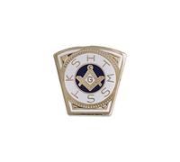 The Masonic Exchange Marca Keystone blanco y dorado Pin de solapa - 3/4 "Tall