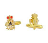 The Masonic Exchange Masonic - Juego de Gemelos de Doble Cabeza de águila Dorada de 33 Grados, 1,27 cm de Alto