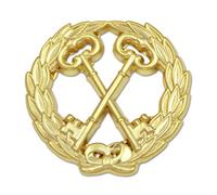 The Masonic Exchange Masonic - Llaves de tesorero bañadas en Oro para Solapa - 1 1/4" de diámetro