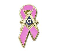 The Masonic Exchange Masonic - Pin de Solapa de Color Rosa y Dorado con Lazo de Concienciación Sobre el Cáncer de Mama