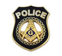 The Masonic Exchange Masonic Police Square & Compass - Pin de Solapa de Color Negro y Dorado, 2,5 cm de Alto