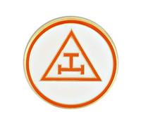 The Masonic Exchange Masonic Royal Arch - Pin de Solapa Redondo Blanco y Rojo, 1,9 cm de diámetro