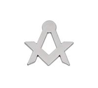 The Masonic Exchange Simple Square & Brújula Plata Masónica Pin de solapa - 1" de alto