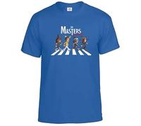The Masters of Rock - Camiseta divertida para hombre, Camiseta azul real con estampado blanco, M