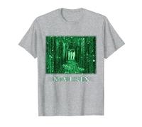 The Matrix Simulated Reality Camiseta, Hombre, Gris Jaspeado, XL