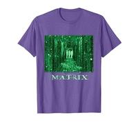 The Matrix Simulated Reality Camiseta, Hombre, Morado Jaspeado, XXL