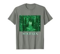 The Matrix Simulated Reality Camiseta, Hombre, Verde Militar Jaspeado, S