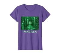 The Matrix Simulated Reality Camiseta, Mujer, Morado Jaspeado, XS