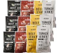 THE MEAT MAKERS Turkey and Beef Jerky Sport Mix 480g (12x40g) | Cecina de Vaca, Carne Seca, Snack de Carne, Carne Seca Para Personas. Snack Deportivo Rico en Proteínas.