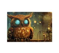 The Mechanical Owl Has Blue Eyes - Rompecabezas de 1000 piezas para adultos, rompecabezas de madera para adultos, regalos para decoración del hogar