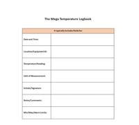 The Mega Temperature Logbook: A comprehensive record-keeping system designed to track and document temperature readings over time.