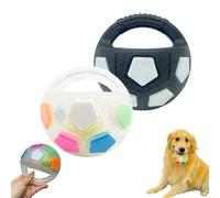 The Mellow Dog Calming Ball, Interactive Dog Ball with Handle, Tough Durable Balltoy,Interactive Toss and Fetch Play, for Water Play, Training & Outdoor Games (White +Black-B)