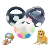 The Mellow Dog Calming Ball, Interactive Dog Ball with Handle, Tough Durable Balltoy,Interactive Toss and Fetch Play, for Water Play, Training & Outdoor Games (White + Black-A+B)