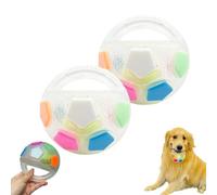 The Mellow Dog Calming Ball, Interactive Dog Ball with Handle, Tough Durable Balltoy,Interactive Toss and Fetch Play, for Water Play, Training & Outdoor Games (White * 2)