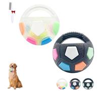 The Mellow Dog Calming Ball, Interactive Toss and Fetch Play, Squeaky Floating Rubber Ball with Handle for Small, Medium, and Large Dogs, Suitable for Training, Water Play, and Outdoor Games (A+B)