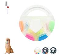 The Mellow Dog Calming Ball, Interactive Toss and Fetch Play, Squeaky Floating Rubber Ball with Handle for Small, Medium, and Large Dogs, Suitable for Training, Water Play, and Outdoor Games (B)