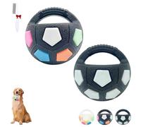 The Mellow Dog Calming Ball, Interactive Toss and Fetch Play, Squeaky Floating Rubber Ball with Handle for Small, Medium, and Large Dogs, Suitable for Training, Water Play, and Outdoor Games (A+C)