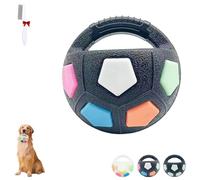The Mellow Dog Calming Ball, Interactive Toss and Fetch Play, Squeaky Floating Rubber Ball with Handle for Small, Medium, and Large Dogs, Suitable for Training, Water Play, and Outdoor Games (A)
