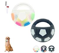 The Mellow Dog Calming Ball, Interactive Toss and Fetch Play, Squeaky Floating Rubber Ball with Handle for Small, Medium, and Large Dogs, Suitable for Training, Water Play, and Outdoor Games (B+C)