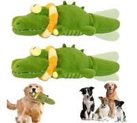 The Mellow Dog - Calming Crocodile, 2025 New Automatic Tail-Wagging Dog Toy, Machine Washable, Interactive & Emotional Support Plush for Dogs for Small, Medium & Large Dogs (Green,2pcs.)
