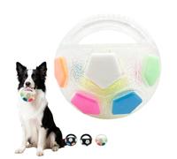 The Mellow Dog - Pelota calmante con asa, dispensador de golosinas y bola para lamer con chirriador, juguete interactivo para perros con forma de fútbol, juguete flotante para perros pequeños