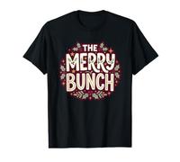 The Merry Bunch Christmas Spirit Holly Holiday Cheer Leaves Camiseta gráfica económica