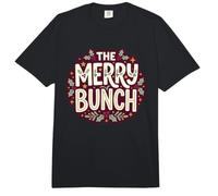 The Merry Bunch Christmas Spirit Holly Holiday Cheer Leaves Comfort Colors Adult Heavyweight T-Shirt