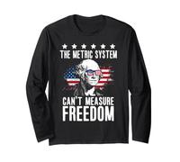 The Metric System Cant Measure Freedom Kilometer 4th of July Manga Larga