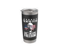 The Metric System Cant Measure Freedom Kilometer 4th of July Vaso térmico de acero inoxidable de doble pared