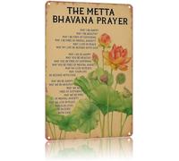 The Metta Bhavana Prayer Sacred Metal Sign Living Room Wall-Art 8 X 12 in