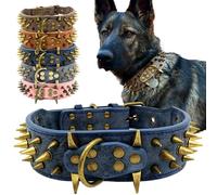 The Mighty Collar para Perros, Grande, con púas, Protege el Cuello de mordiscos, Duradero y Elegante, para Perros Grandes, Azul, Talla S
