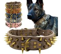 The Mighty Collar para Perros, Grande, con púas, Protege el Cuello de mordiscos, Duradero y Elegante, para Perros Grandes, Gris, Talla L