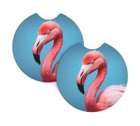 The Mighty Flamingo - Posavasos impresos (2.7 pulgadas de diámetro), absorbentes de agua y a prueba de fugas