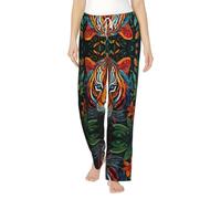 The mighty Tiger - Pijama de franela para mujer, diseño de tigre, Negro, 4X-Large