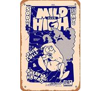 The mild high club - Cartel de metal retro decorativo para el hogar, letrero vintage de hojalata de 30,5 x 20,3 cm