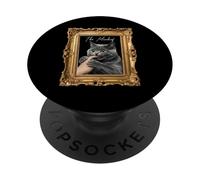 The Mischief Cat Art - Divertido diseño vintage de gato mordedor de mano PopSockets PopGrip Adhesivo