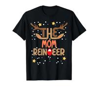 The Mom Rindeer Matching Family Group - Funny Christmas Camiseta gráfica económica, Hombre, Negro, S