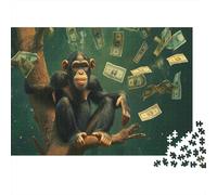 The Money Throwing Gorila Puzzles 1000 Piezas Animales de Jungla Puzzle De Madera para Adultos Y Niños Juguetes 1000pcs (75x50cm)