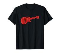The Monkees Classic Red Guitar Logo Black Camiseta