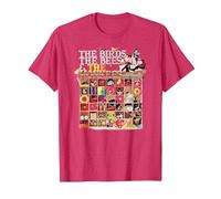 The Monkees Official Amazon Exclusive The Birds, The Bees Camiseta, Hombre, Rojo Jaspeado, M