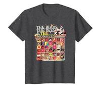 The Monkees Official Amazon Exclusive The Birds, The Bees Camiseta, Niños, Jaspeado Oscuro, 10 años