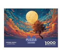 The Moon Is Big and Round 1000 Pieza Cartulina Premium Rompecabezas Premium Fantasy Cloud Sunset Antiestrés Juguete De Cumpleaños Rompecabezas para Adultos Y Niños 52x38cm/1000pcs
