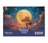 The Moon Is Big and Round 1000 Piezas Cartulina Premium Set De Rompecabezas Colorful Foliage Extremadamente Difícil Juguete De Cumpleaños Rompecabezas Regalos para Familia Y Amigos 70x50cm/1000pcs
