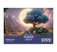 The Moon Is Shining Brightly 1000 Pcs Cartón Rompecabezas Whimsical Alpine Cottage Liberador De Estrés Juego Familiar Puzzle para Niños Pequeños 70x50cm/1000pcs