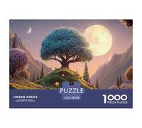The Moon Is Shining Brightly 1000 Pcs Cartón Rompecabezas Whimsical Alpine Cottage Liberador De Estrés Juego Familiar Puzzle para Adultos Y Niños 52x38cm/1000pcs