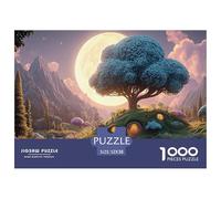 The Moon Is Shining Brightly 1000 Piezas Papel Ecológico Rompecabezas Whimsical Alpine Cottage Liberador De Estrés Juego Familiar Puzzle para Adultos Y Niños 52x38cm/1000pcs